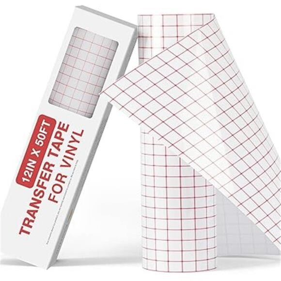 Clear Vinyl Transfer Paper Tape Roll-12 x50 FT w/Alignment Grid Application Tape - Picture 7 of 7